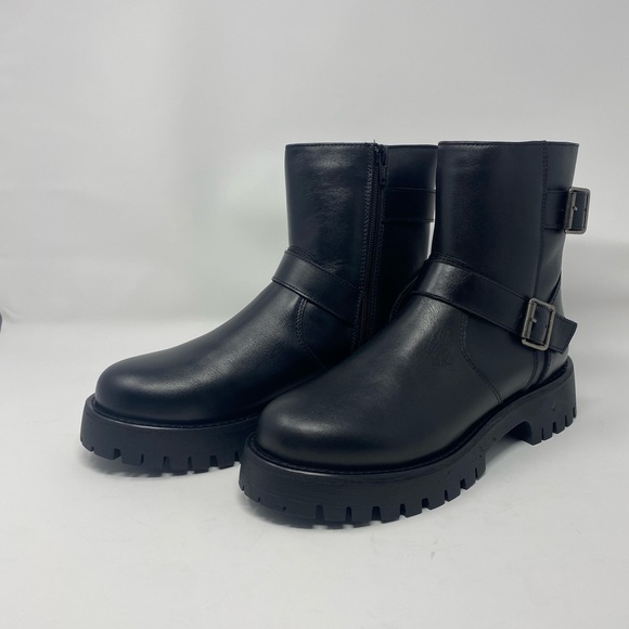 Steve Madden moto Boots Black, Size 9 1/2, - Picture 1 of 8